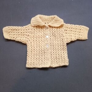 Handmade crochet infant sweater unisex